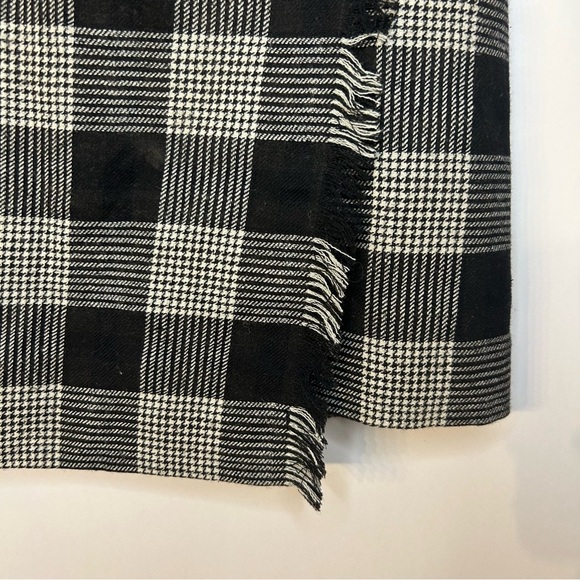 Madewell Women’s Wool Blend Black and White Plaid Wrap Mini Skirt, Size 4 - Picture 7 of 11